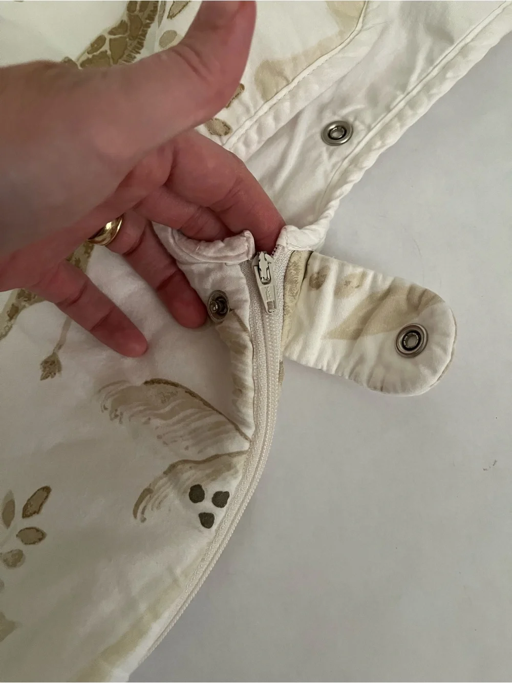 Crane Baby Neutral Safari Animal Baby Sleep Sack in Cream